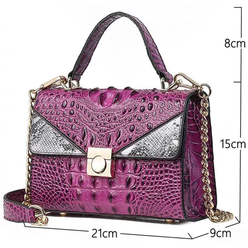 Qualität Luxus Alligator Dame Taschen Neue Retro PU Leder Frauen Einzelne Umhängetasche Modekette