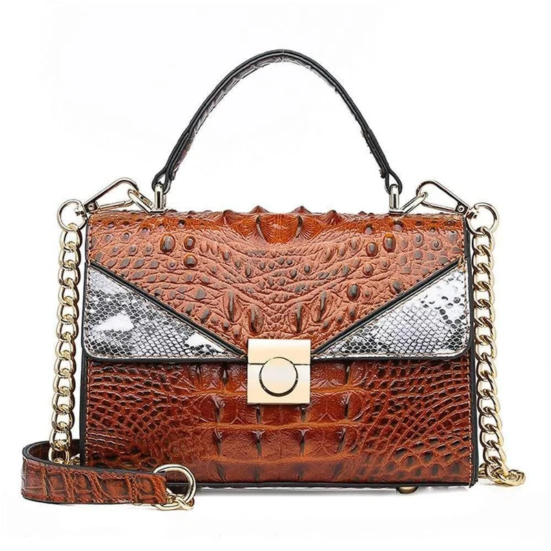 Qualität Luxus Alligator Dame Taschen Neue Retro PU Leder Frauen Einzelne Umhängetasche Modekette