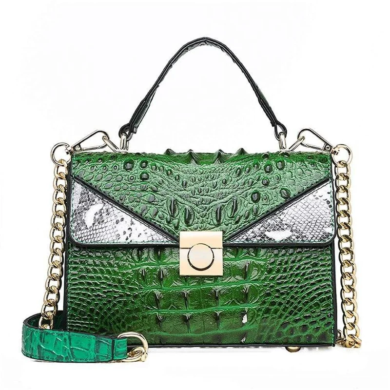 Qualität Luxus Alligator Dame Taschen Neue Retro PU Leder Frauen Einzelne Umhängetasche Modekette