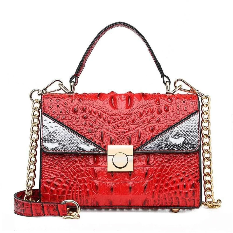 Qualität Luxus Alligator Dame Taschen Neue Retro PU Leder Frauen Einzelne Umhängetasche Modekette