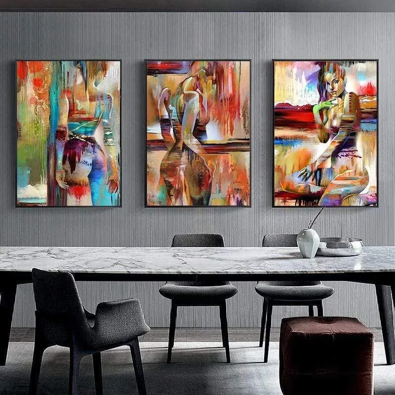 Nordic Leinwand Malerei Mode Sex Figur Bild Wandkunst Wohnkultur Poster Wohnzimmer Mädchen Schlafzimmer Abstrakte Kunst Ölgemälde
