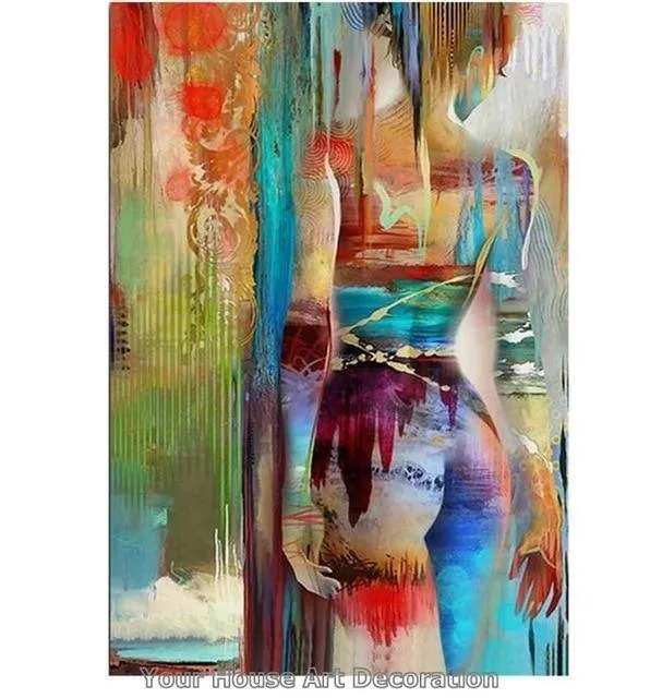Nordic Leinwand Malerei Mode Sex Figur Bild Wandkunst Wohnkultur Poster Wohnzimmer Mädchen Schlafzimmer Abstrakte Kunst Ölgemälde