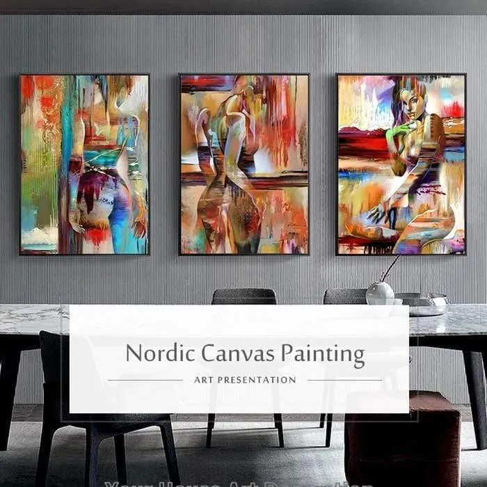 Nordic Leinwand Malerei Mode Sex Figur Bild Wandkunst Wohnkultur Poster Wohnzimmer Mädchen Schlafzimmer Abstrakte Kunst Ölgemälde
