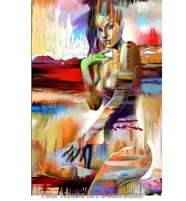 Nordic Leinwand Malerei Mode Sex Figur Bild Wandkunst Wohnkultur Poster Wohnzimmer Mädchen Schlafzimmer Abstrakte Kunst Ölgemälde