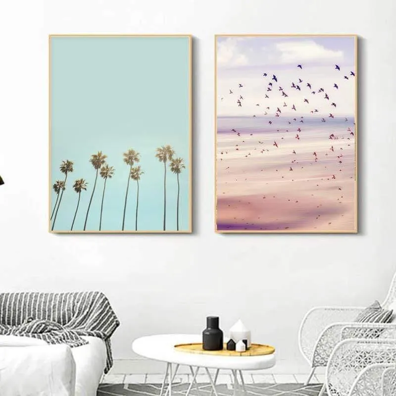 Nordic Einfache Abstrakte Fisch Gruppe Poster und Drucke Wand Kunstdruck Leinwand Malerei Dekorative Bild für Wohnzimmer Minimalis
