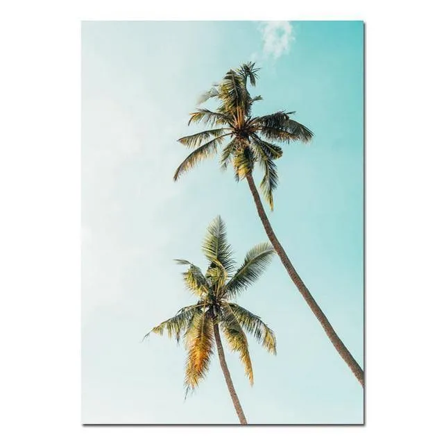 Moderne Landschaft Poster Tropische Meerespalme Bus Wandkunst Inspirierende Leinwand Malerei Bild Wohnzimmer Dekoration