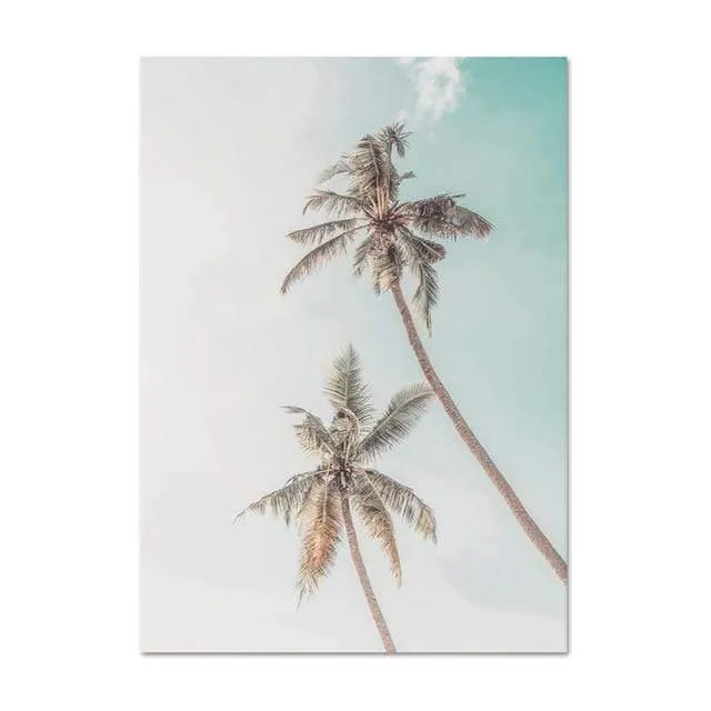 California Surf Kunstdrucke Strand Wandkunst Sommer Print Sonnenuntergang Landschaft Leinwand Malerei Surfbrett Boho Decor Coastal Poster