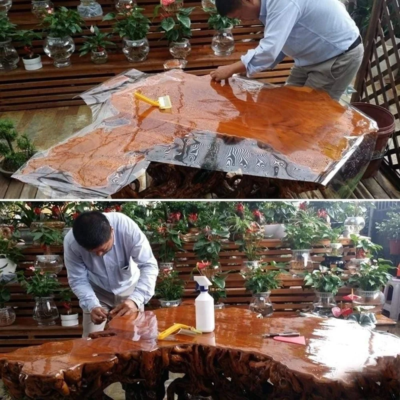 Selbstklebende transparente Folie Marmor Holz Desktop-Schutzfolie Tabletop Aufkleber für Möbel