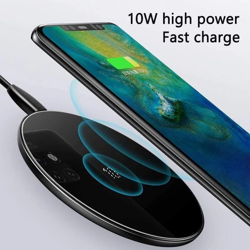 Baseus Special Design 10-W-Qi-Ladegerät für P30 P30 Pro Schnelles kabelloses Ladegerät für Mate 20 Pro Samsung S10 S9 S8 (schwarz)