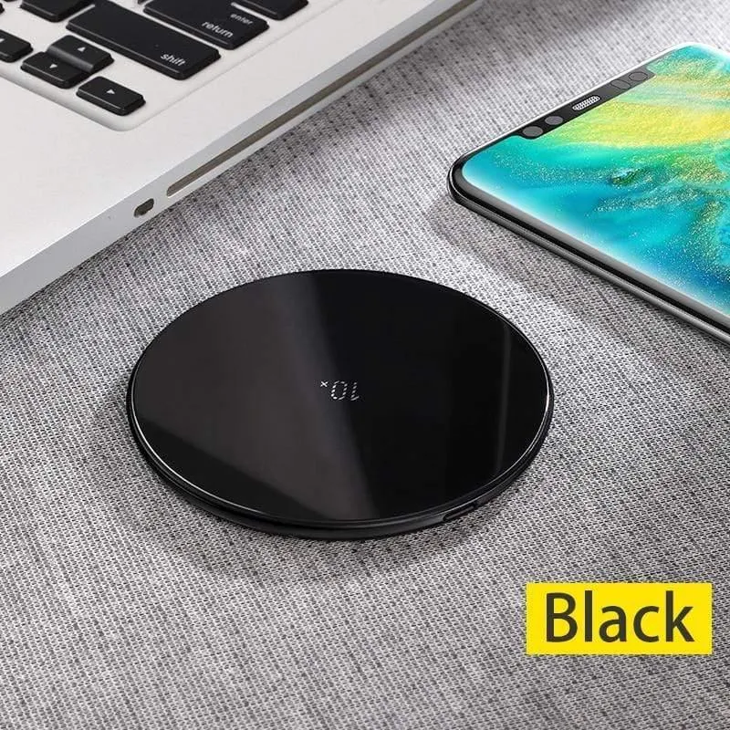 Baseus Special Design 10-W-Qi-Ladegerät für P30 P30 Pro Schnelles kabelloses Ladegerät für Mate 20 Pro Samsung S10 S9 S8 (schwarz)