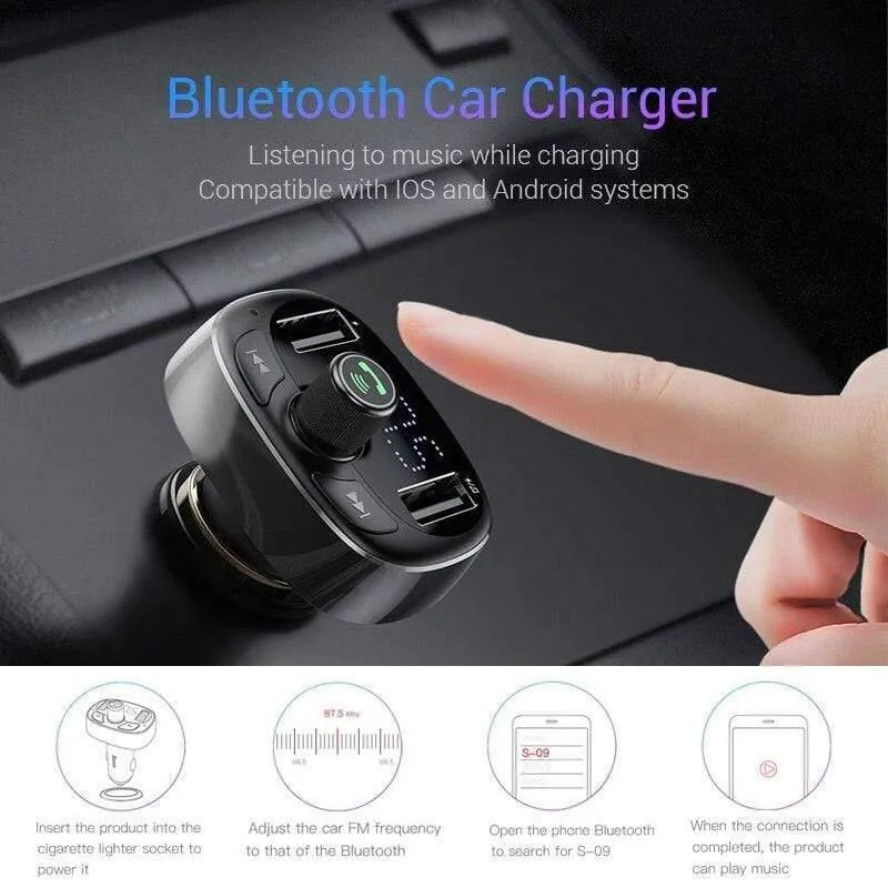 Baseus Autoladegerät FM Transmitter Aux Modulator Bluetooth Car Audio MP3 Player 3.4A Schnelles Dual USB Handy Ladegerät