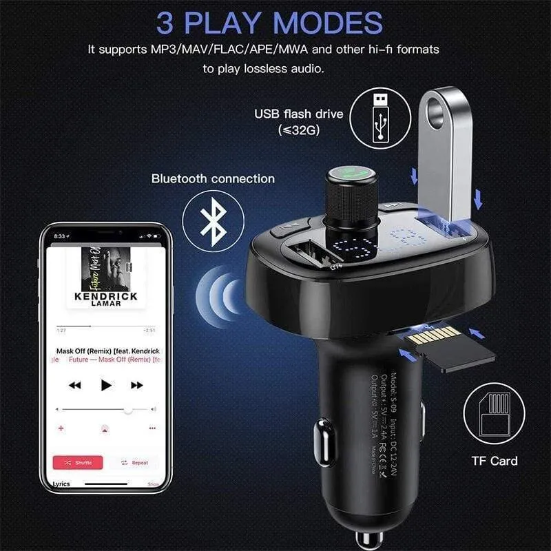 Baseus Autoladegerät FM Transmitter Aux Modulator Bluetooth Car Audio MP3 Player 3.4A Schnelles Dual USB Handy Ladegerät