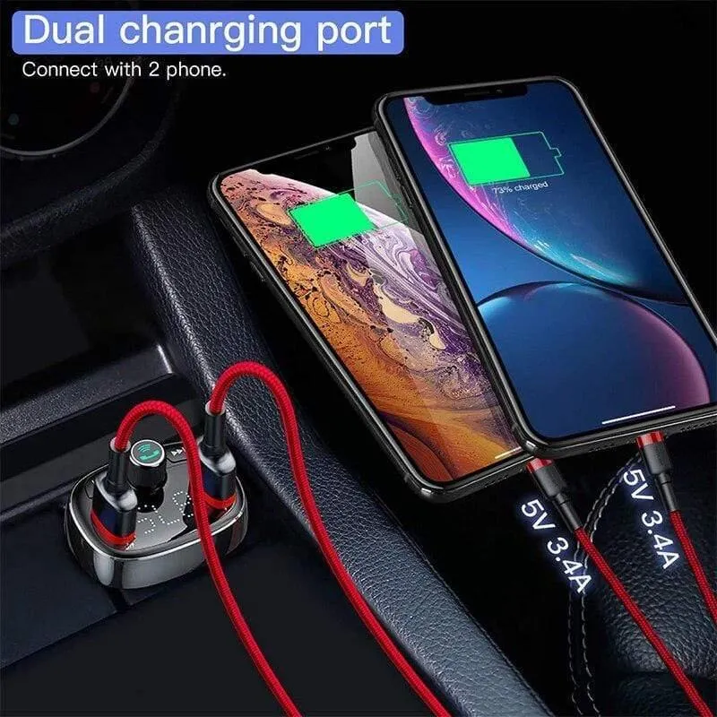 Baseus Autoladegerät FM Transmitter Aux Modulator Bluetooth Car Audio MP3 Player 3.4A Schnelles Dual USB Handy Ladegerät