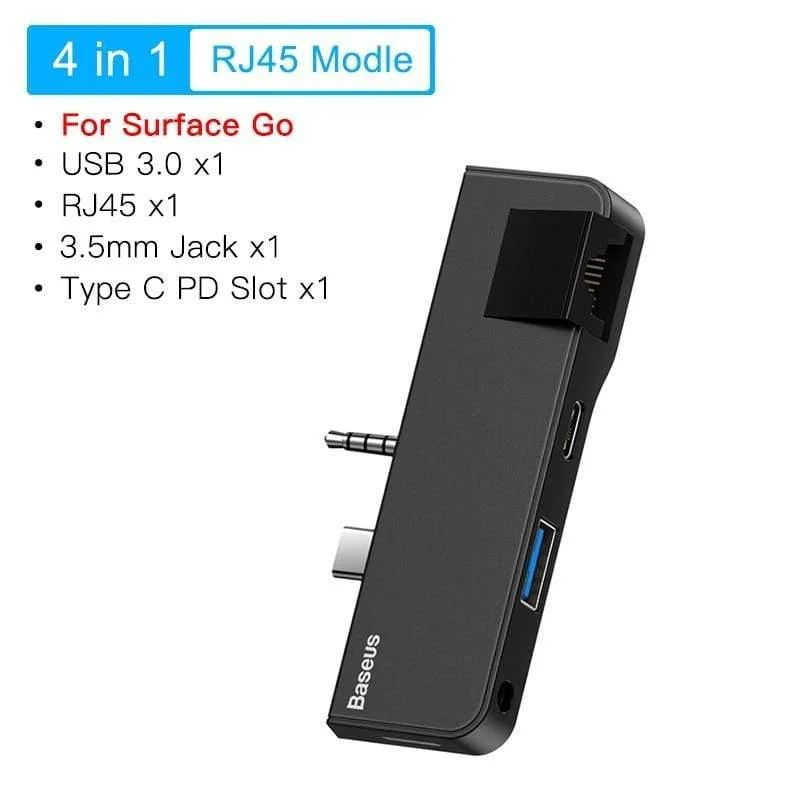 Baseus USB C HUB USB 3.0 bis USB 3.0 HDMI RJ45 Dockingstation für Microsoft Surface Go Pro 4/5/6 USB HUB Multi USB Splitter