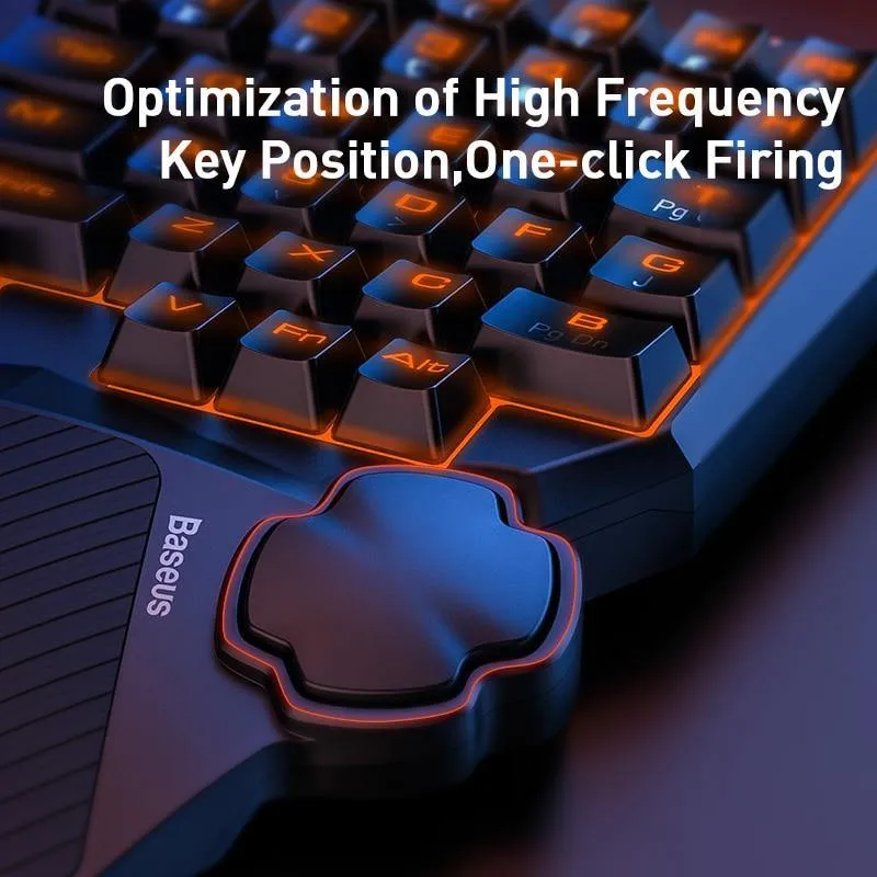 Baseus Wired Gaming Keypad für Smartphone-Spieletastatur und LED-Hintergrundbeleuchtung 35 Tasten Einhändige mechanische Tastatur für LOL / PUBG / CF (schwarz-blauer Schalter)