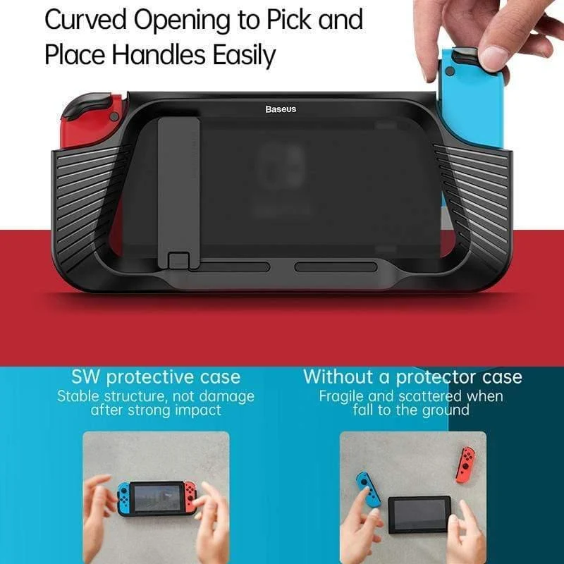 Baseus-Schutzhülle für Nintendo Nintend Switch NS, rückseitige Abdeckung, Shell, stoßfestes Gehäuse, kompatibel mit Konsole und Joy-Con-Steuerung
