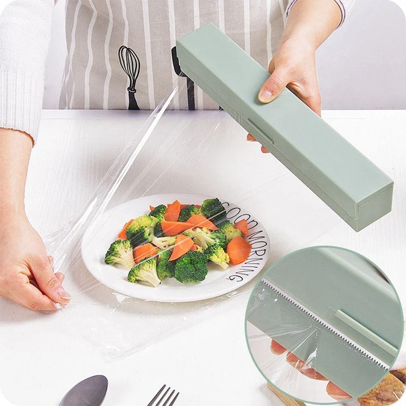 Edelstahl Klinge Frischhaltefolie Spender Cutter für Küche Lebensmittel Wrap