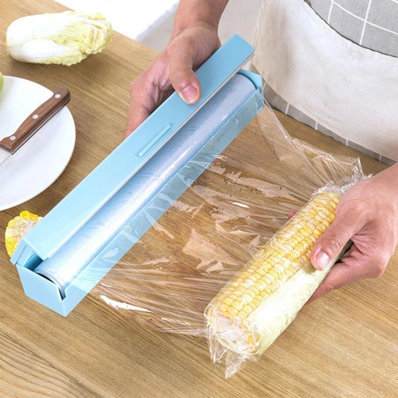 Edelstahl Klinge Frischhaltefolie Spender Cutter für Küche Lebensmittel Wrap
