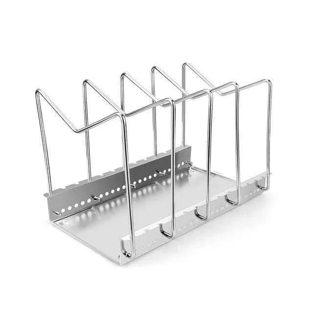 Topfdeckelregal, Pfannen- und Schneidebretthalter, Ständer, Küchenorganisator, Doppelregale, Schneidebrettregal, Edelstahlregal, Pfannenregal