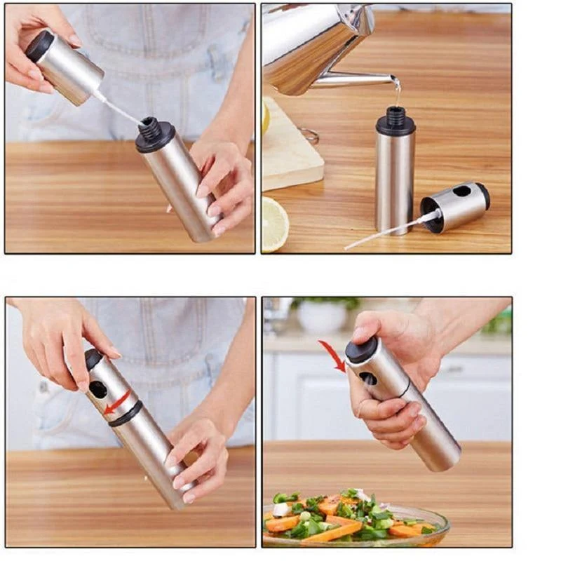1 STÜCK Edelstahl Sprühpumpe Feinnebel Olive Pump Sprühflasche Öl Sprayer Topf Kochwerkzeug Grill BBQ Grill Produkt
