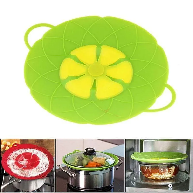 Silikon-Überlaufschutz, 2-farbig, für den Haushalt, wasserdicht, staubdicht, spritzwassergeschützt, Kochdeckel, Küchengrillwerkzeuge, Kochtopf