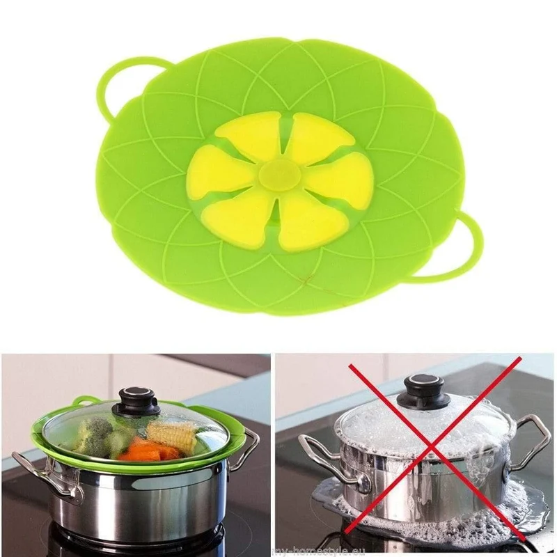 Silikon-Überlaufschutz, 2-farbig, für den Haushalt, wasserdicht, staubdicht, spritzwassergeschützt, Kochdeckel, Küchengrillwerkzeuge, Kochtopf