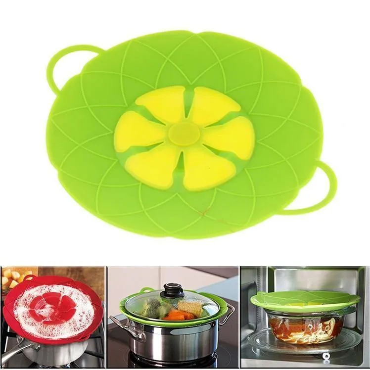 Silikon-Überlaufschutz, 2-farbig, für den Haushalt, wasserdicht, staubdicht, spritzwassergeschützt, Kochdeckel, Küchengrillwerkzeuge, Kochtopf