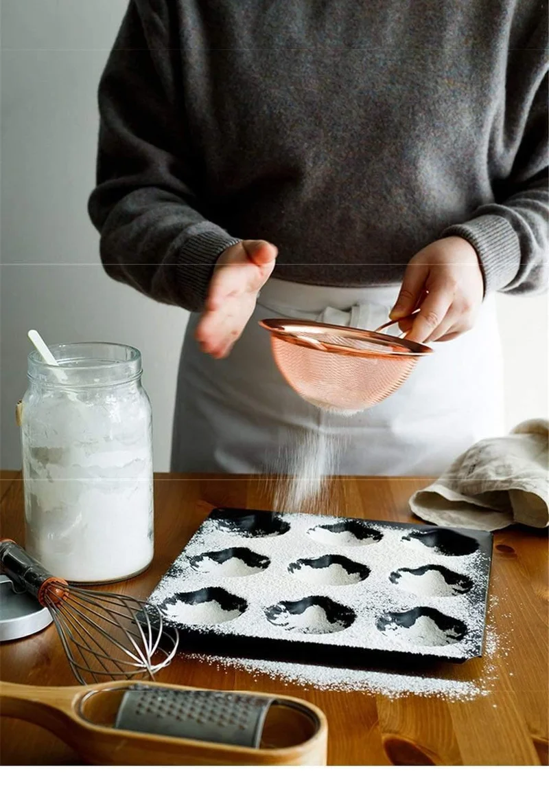 Edelstahl Sieb Mesh Sieb Küche Handheld Rose Gold Mehl Sieb Kochen Öl Sieb Sieb Küche Zubehör