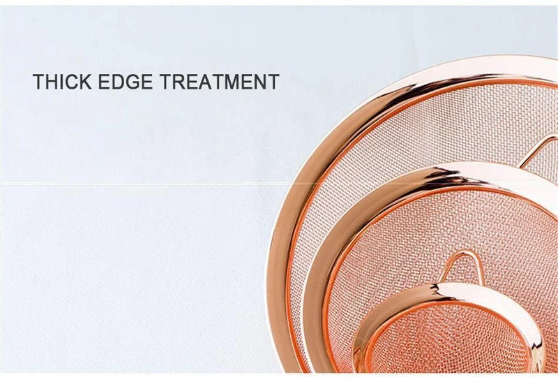 Edelstahl Sieb Mesh Sieb Küche Handheld Rose Gold Mehl Sieb Kochen Öl Sieb Sieb Küche Zubehör