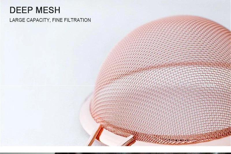 Edelstahl Sieb Mesh Sieb Küche Handheld Rose Gold Mehl Sieb Kochen Öl Sieb Sieb Küche Zubehör