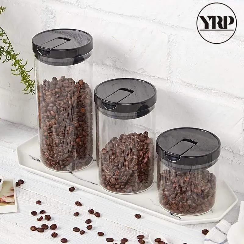 600ML/900ML/1200ML Koreanische Glaskaffeebohnengläser für Gewürze Lebensmittelaufbewahrung Transparente Tee-/Zuckerbox Küchenbehälter