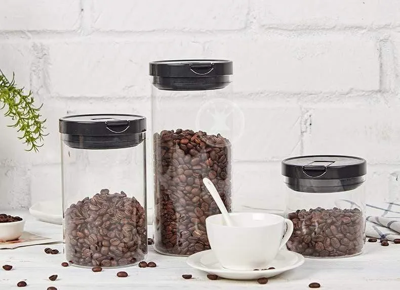 600ML/900ML/1200ML Koreanische Glaskaffeebohnengläser für Gewürze Lebensmittelaufbewahrung Transparente Tee-/Zuckerbox Küchenbehälter