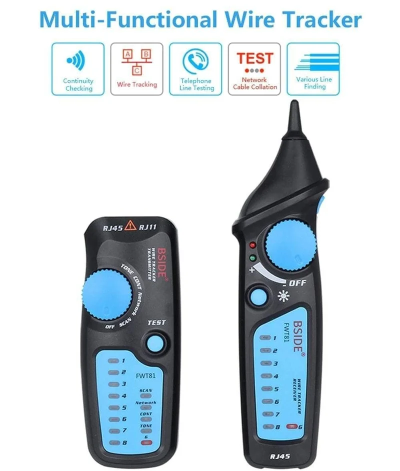 Netzwerkkabel Tracker Tester BSIDE FWT82 81 RJ45 RJ11 Telefonkabel Toner Ethernet LAN Tracer Analyzer Detektor Line Finder