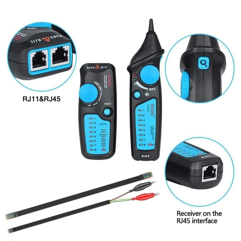 Netzwerkkabel Tracker Tester BSIDE FWT82 81 RJ45 RJ11 Telefonkabel Toner Ethernet LAN Tracer Analyzer Detektor Line Finder