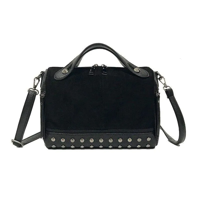 Mode Frauen Top-griff Taschen mit Nieten Kleine Vintage Motorrad Tragetaschen Sac 2019 Hohe Qualität Leder Weibliche Schulter tasche