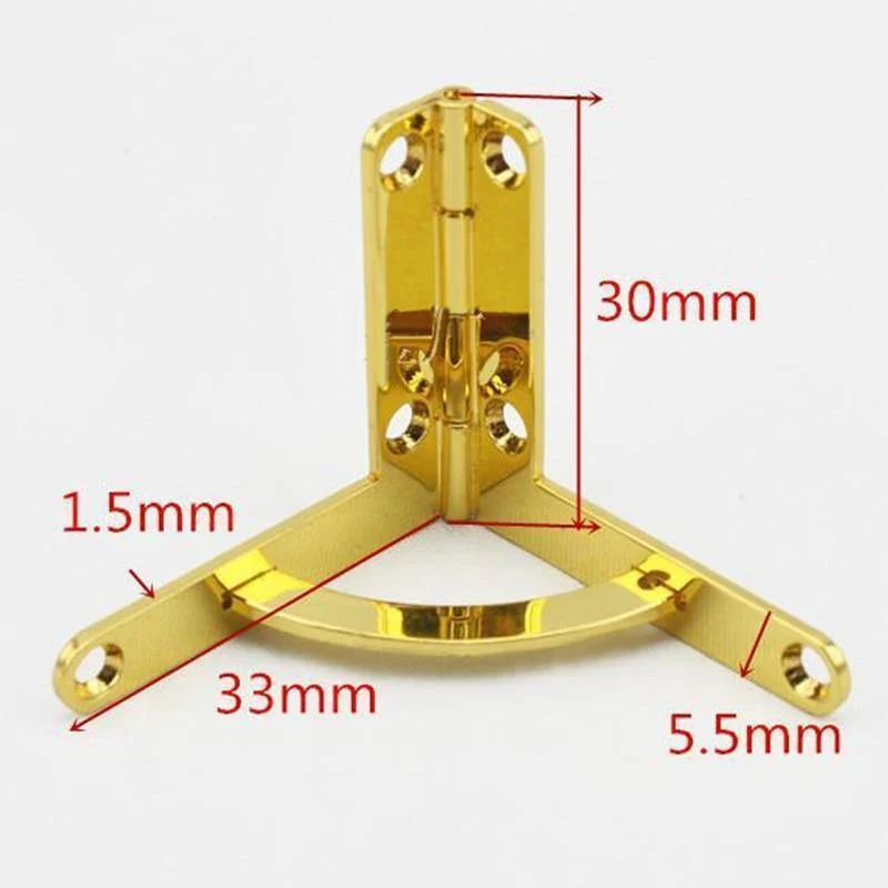 10 Stücke 33x30mm Antike Schmuckschatullen Scharnier Max Öffnen 90 grad / Unterstützung Eisen Federscharnier Retro Bronze Für Miniatur Möbel Scharnier