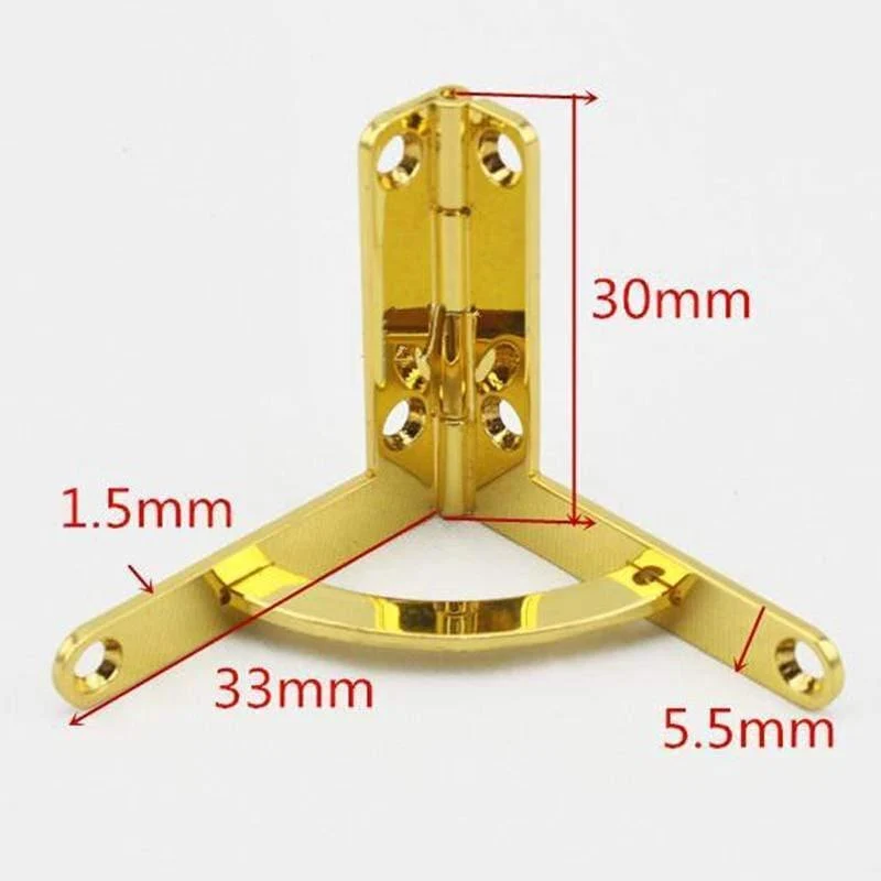 10 Stücke 33x30mm Antike Schmuckschatullen Scharnier Max Öffnen 90 grad / Unterstützung Eisen Federscharnier Retro Bronze Für Miniatur Möbel Scharnier