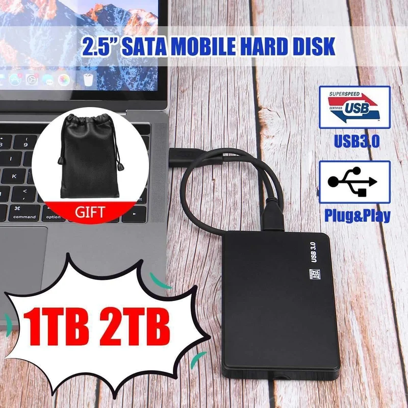 2.5 Mobile Festplatte USB3.0 SATA3.0 1 TB 2 TB HDD Disco Duro Externo Externe Festplatten für Laptop / Maco / PS4 / Xb