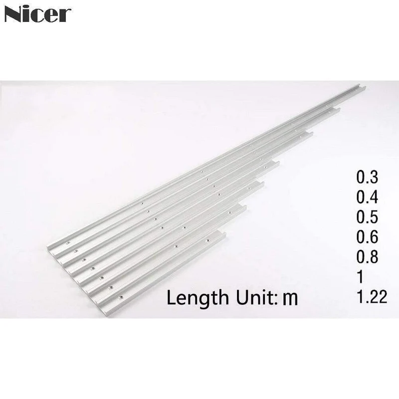 T-Schienen-Schlitz-Gehrungsschienenvorrichtung aus Aluminiumlegierung für Oberfräsen, Tischbandsägen, Holzbearbeitung, DIY-Werkzeug, Länge 300/400/500/600/800 mm