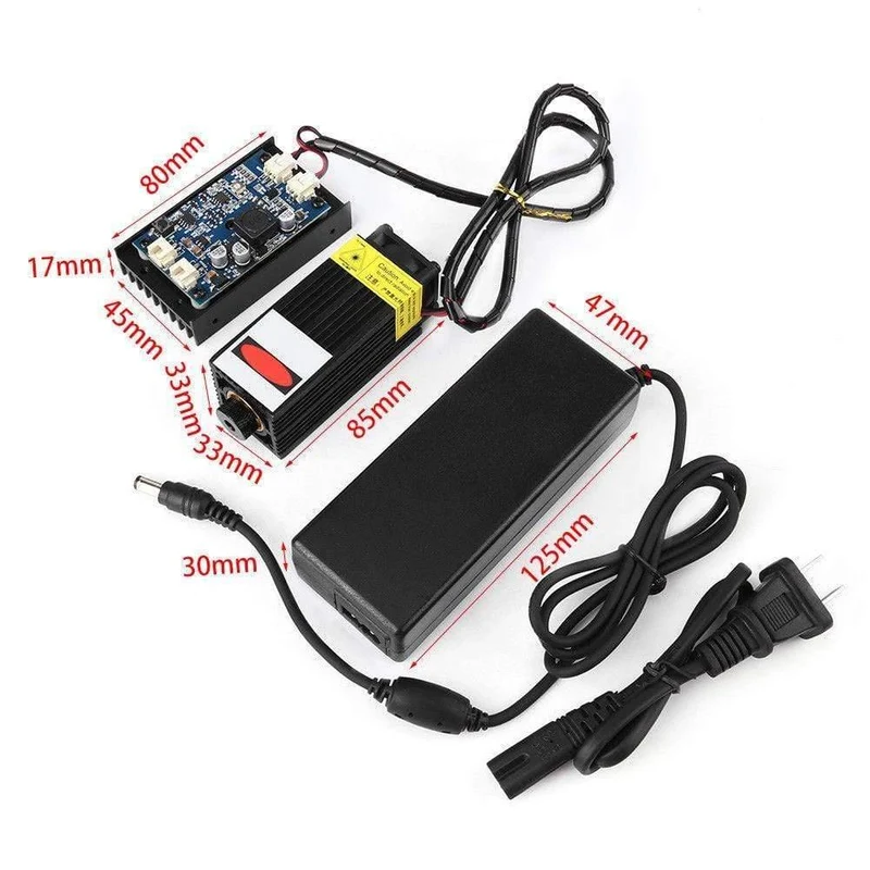 Laser 15w Kopflasermodul 15w 450nm Blu-ray Lasergravurmaschine Holzbearbeitungsmaschinenteile Heimwerkerwerkzeuge mit TTL-Stromversorgung