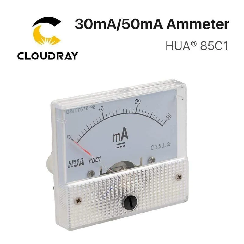 30mA 50mA Amperemeter HUA 85C1 DC 0-30mA 0-50mA Analog Amp Panel Meter Strom für CO2-Lasergravur-Schneidemaschine