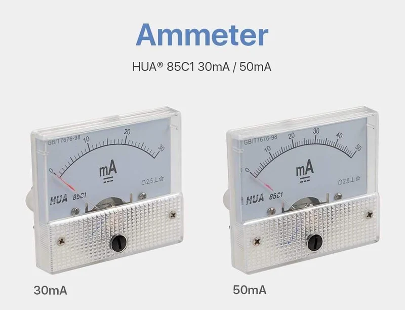 30mA 50mA Amperemeter HUA 85C1 DC 0-30mA 0-50mA Analog Amp Panel Meter Strom für CO2-Lasergravur-Schneidemaschine
