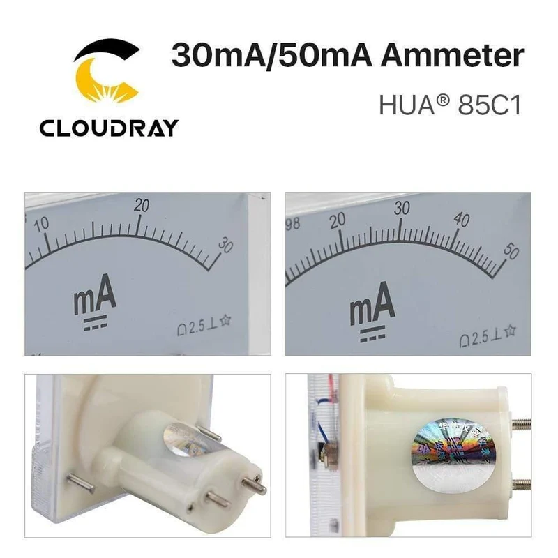 30mA 50mA Amperemeter HUA 85C1 DC 0-30mA 0-50mA Analog Amp Panel Meter Strom für CO2-Lasergravur-Schneidemaschine
