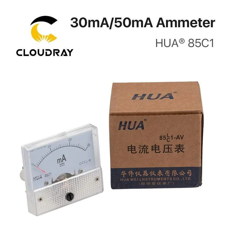 30mA 50mA Amperemeter HUA 85C1 DC 0-30mA 0-50mA Analog Amp Panel Meter Strom für CO2-Lasergravur-Schneidemaschine