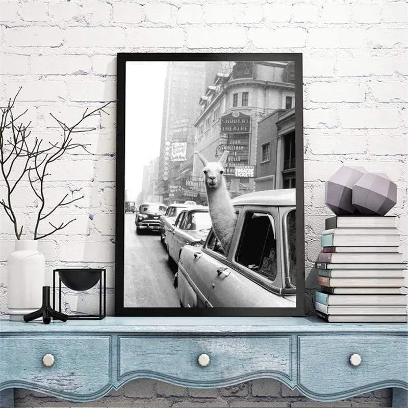 Moderne Kunst Alpaka Avatar Persönlichkeit Poster Retro Leinwand Malerei Druck Bild Home Wandkunst Dekoration Kann Angepasst Werden