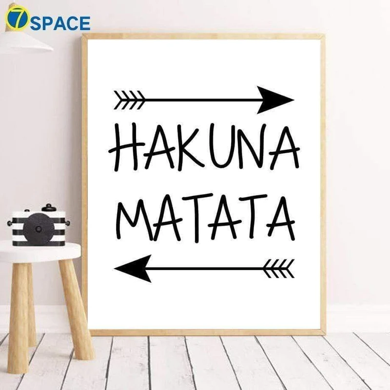 Eisbär Hakuna Matata Zitate Nordic Poster Wand Kunst Leinwand Malerei Poster Und Drucke Wand Bilder Für Baby Kinder Zimmer Dekor