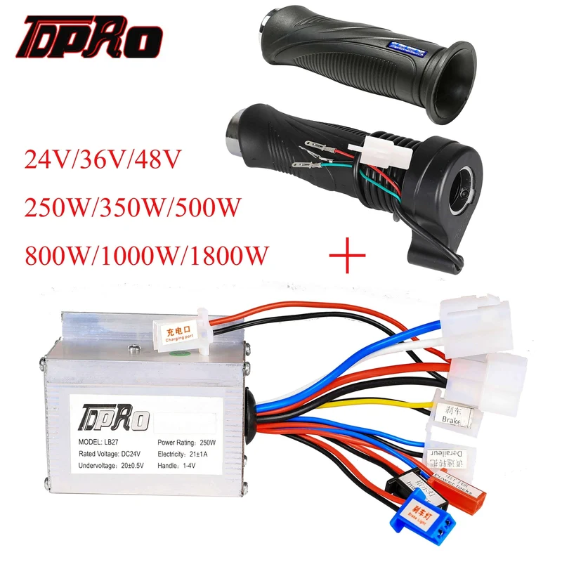 24V/36V/48V 350/500/800/1000W Motor Pinsel Controller Geschwindigkeit drossel Twist Grip Für Elektrische Fahrrad Roller ATV Buggy Bike