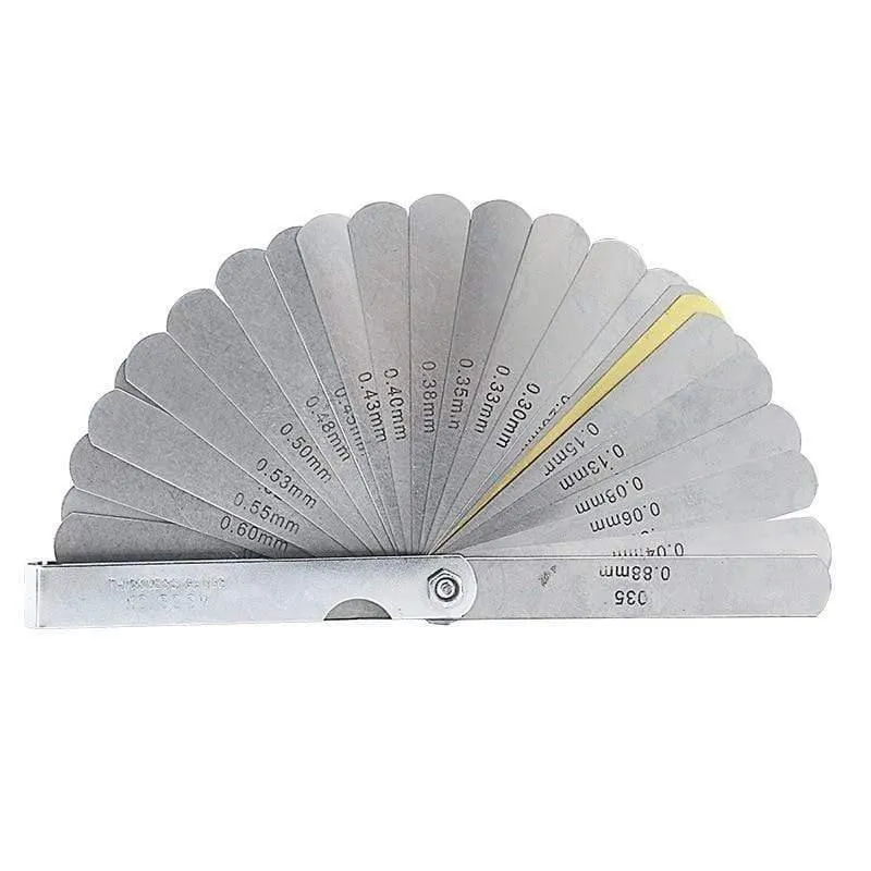 32 stücke Entfernungsmesser Fühlerlehre Ventil Lehre Fühlerlehre 0.04-0.88mm Spaltgröße .0015-.035 Kupferblech Nagelneu