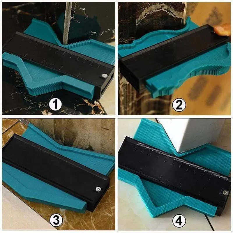 Kontur-Duplikationsmessgerät Carpenter Tool Messen des Lineals für strahlende Konturen Markieren von Fliesenschnitten Kacheln von Laminatwerkzeugen