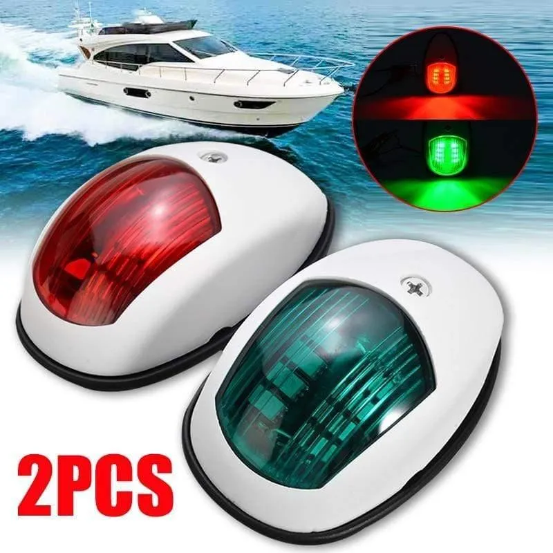 2pcs Universal Navigationslicht Lampe Für Marine Boot Yacht LED Birne Rot / Grün Gehäuse ABS Kunststoff Signal Licht 10V-30V